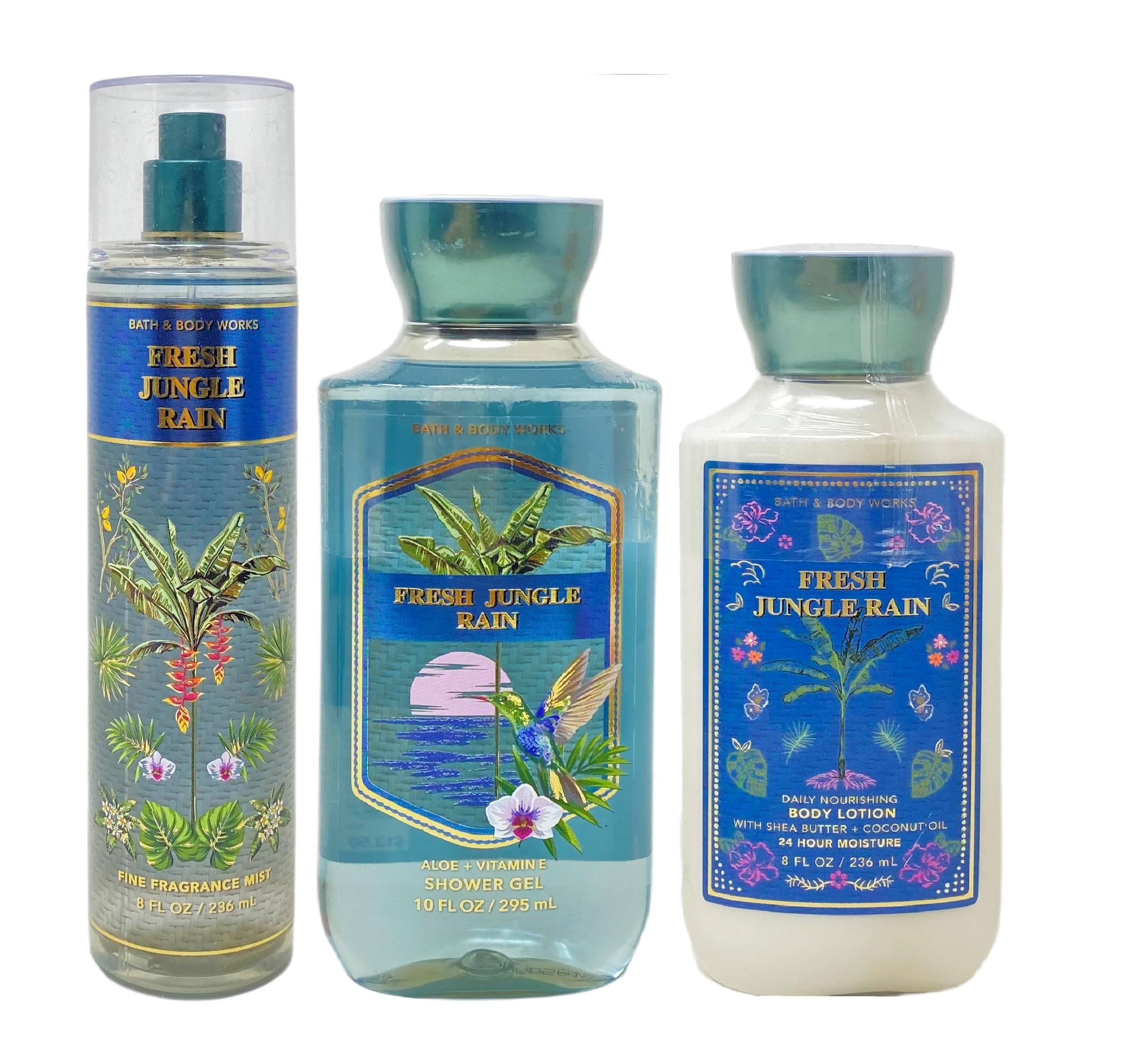 Bath & Body Works Fresh Jungle Rain Trio Gift Set - Fragrance Mist, Shower Gel & Body Lotion - Perfect for Gifts, Self-Care & Relaxation