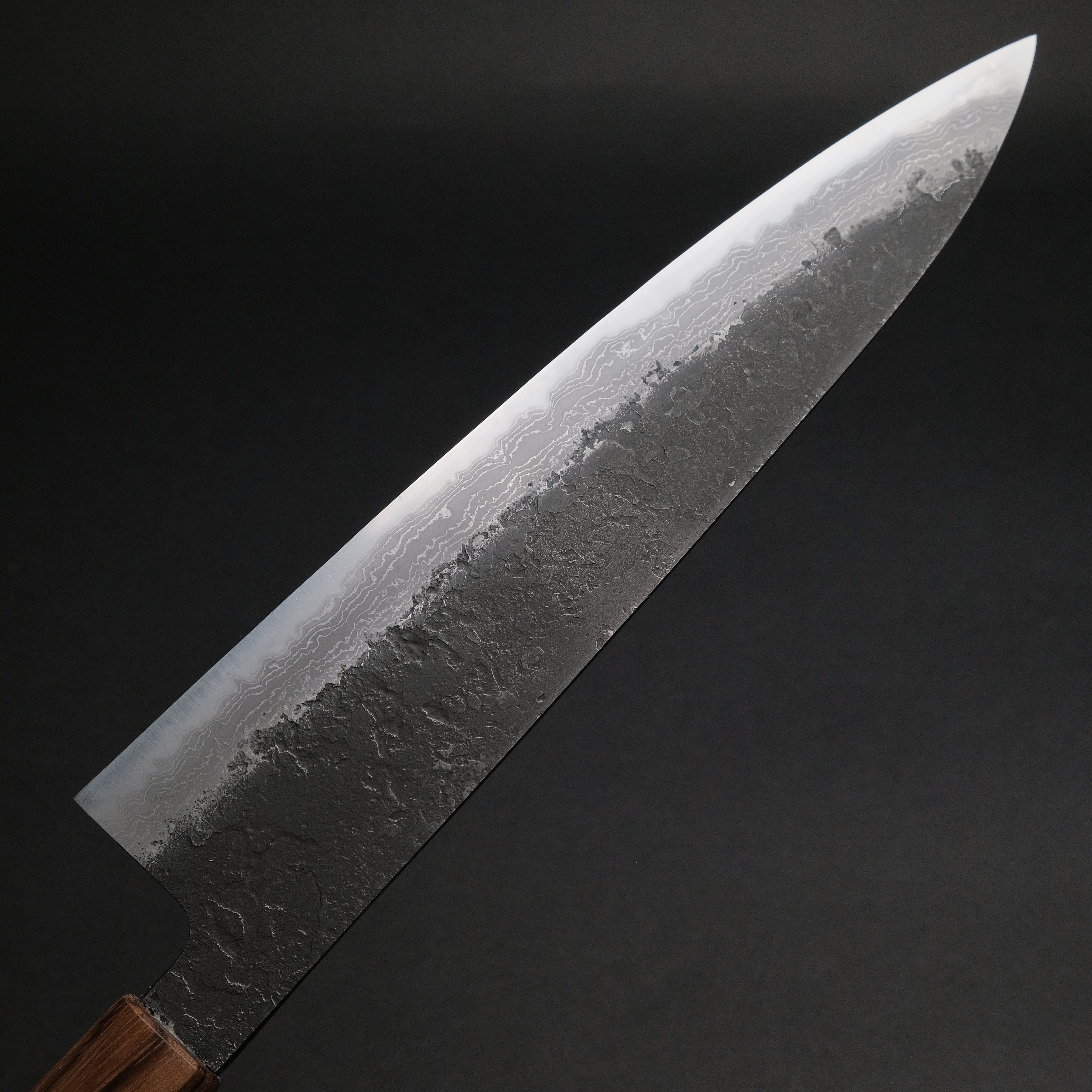 Premium Ajikataya White #2 Nashiji Damascus Gyuto 240mm Japanese Chef Knife with Octagonal Magnolia Handle (#39) - Perfect for Sushi, Meat Slicing & Professional Kitchen Use