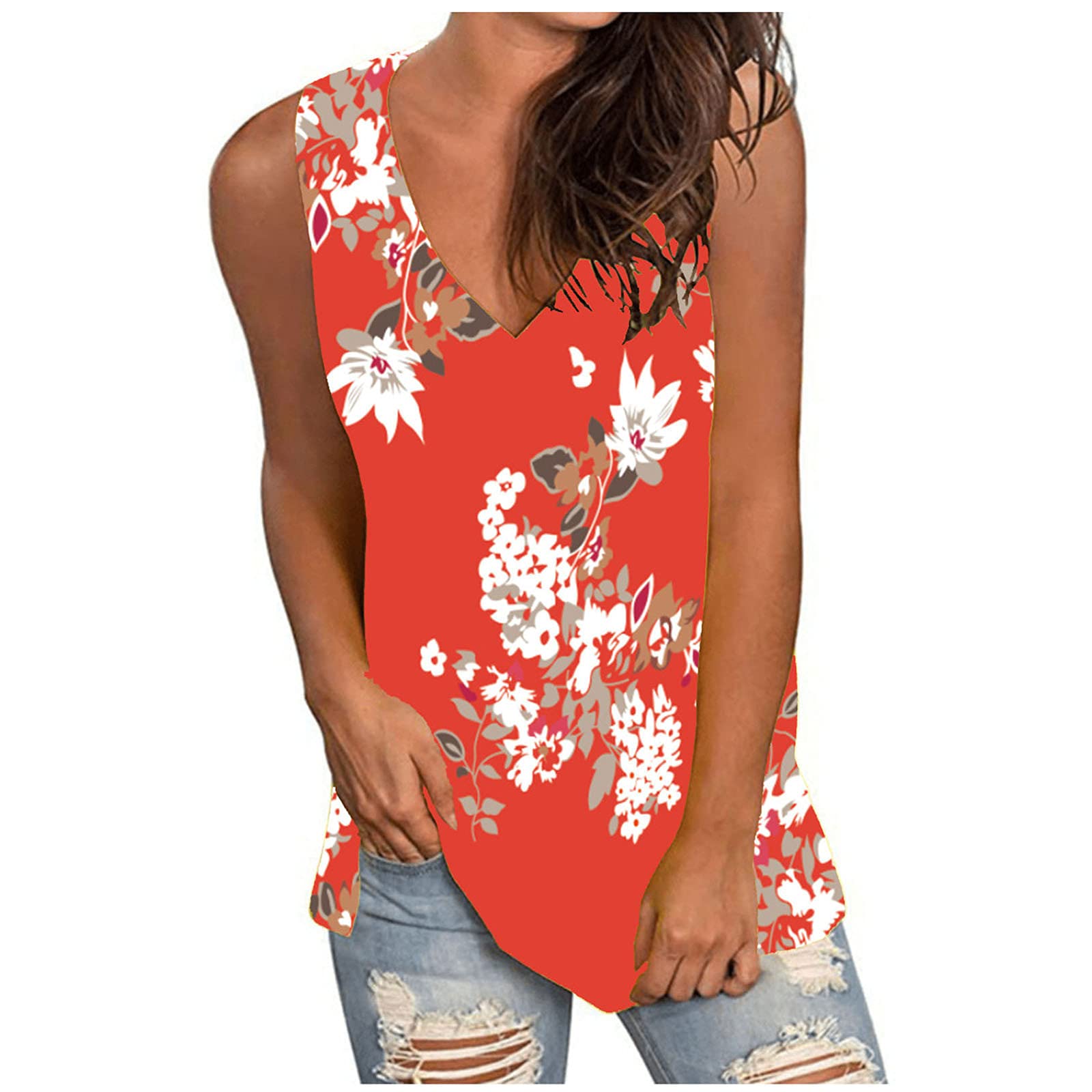 Floral Print Plus Size Women's Tank Top - Summer Work Blouse & Casual Crop Top for Women | Perfect for Office, Beach & Outdoor Activities