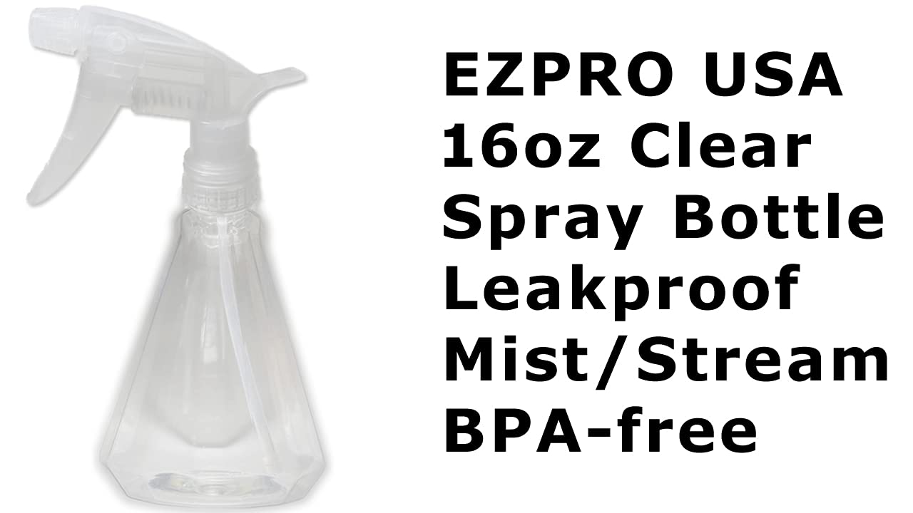 12 oz Clear Empty Plastic Spray Bottles (Pack of 8) - Refillable Water Spray Bottle for Cleaning Solutions, Plant Misting, Hair Styling & Home Care with Adjustable Nozzle - Perfect for Kitchen, Bathroom, Garden & DIY Projects