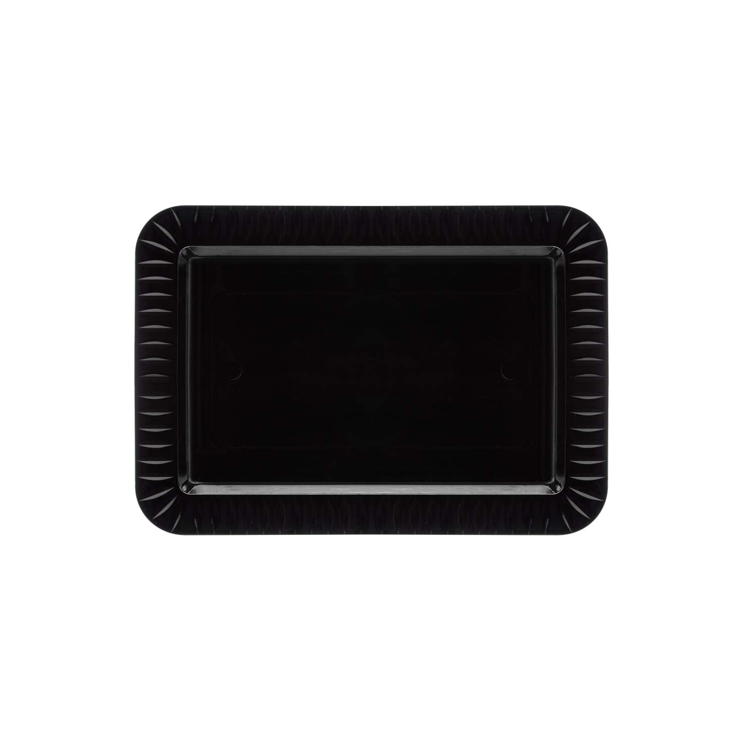 Elegant Black Hard Plastic Party Plates 5x7 Inches - 70 Count Set for Appetizers, Desserts, Luncheons & Dinners | Durable Disposable Tableware for Birthday Parties, Weddings, Catering & Events