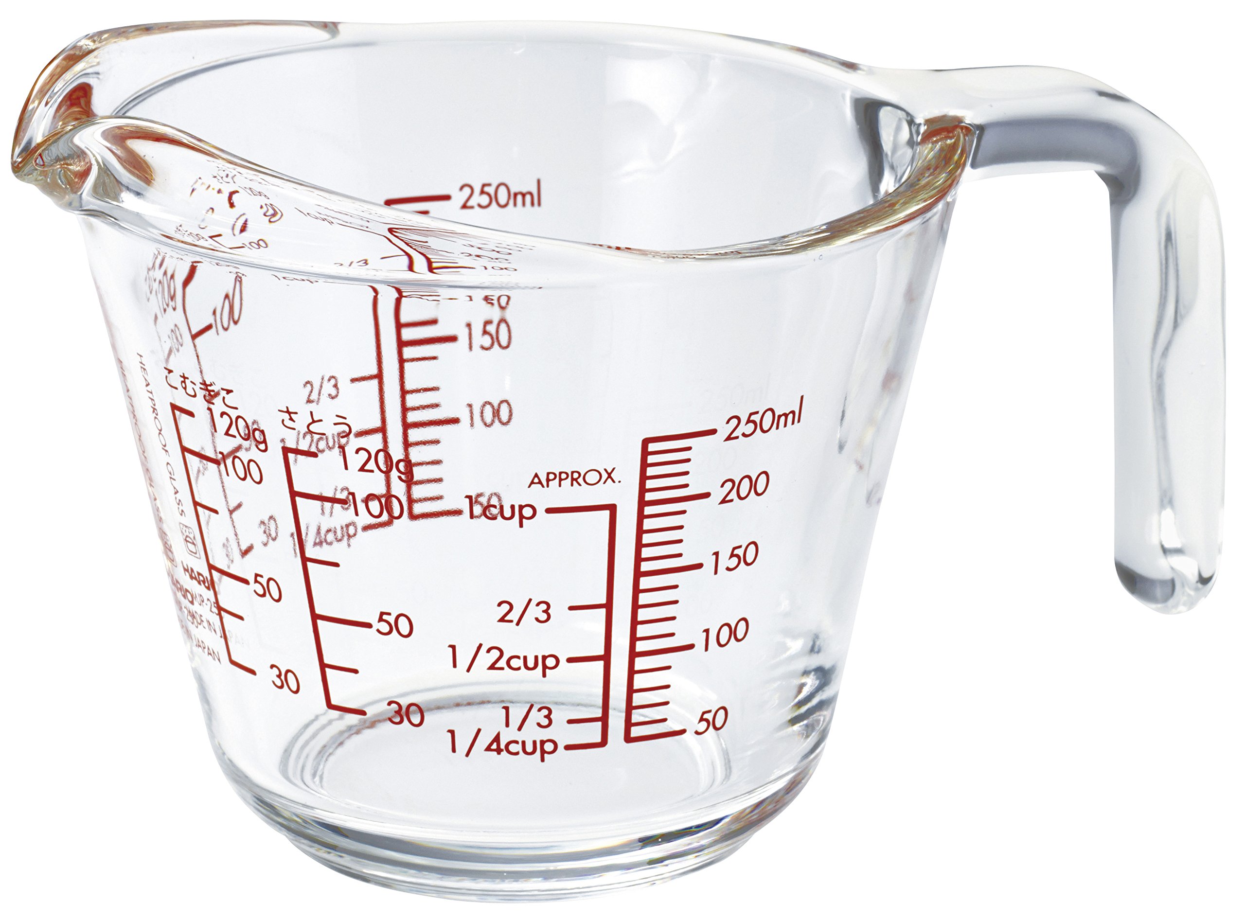 Hario Heat Resistant Glass Measuring Cup 250ml - Durable Kitchen Measuring Tool for Coffee, Tea, Baking & Cooking - Microwave & Dishwasher Safe