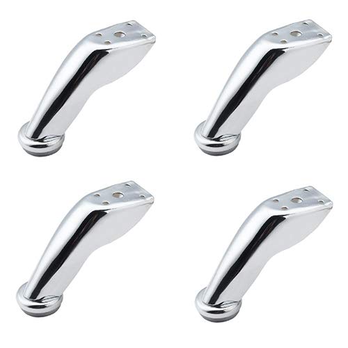 Stainless Steel 4-Piece Furniture Legs - Sofa, TV Stand, Coffee Table, Cabinet & Wardrobe Replacement Feet - Durable & Adjustable Furniture Accessories for Living Room, Bedroom & Bathroom