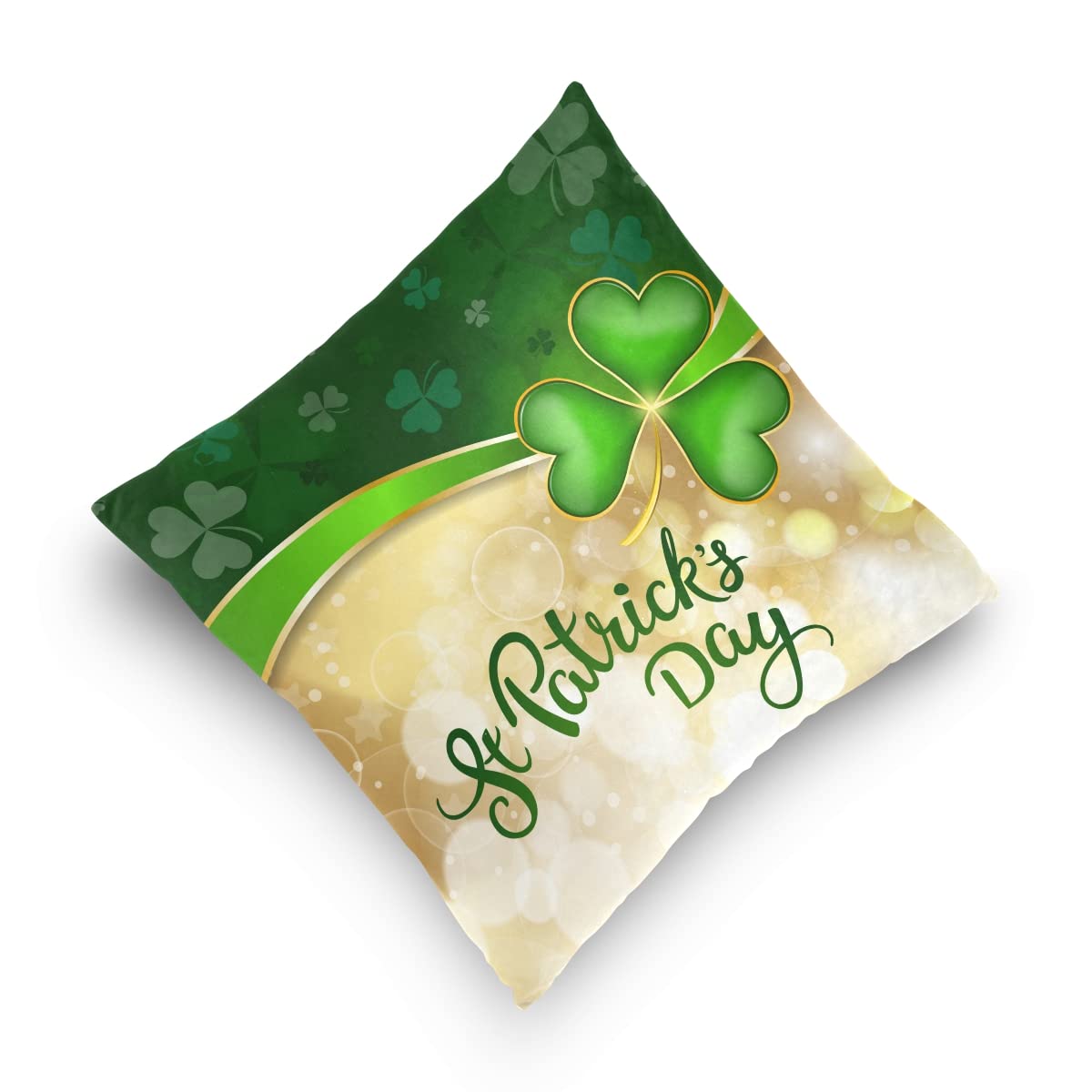 Premium 18x18 Inch Clover Pillow Cover - Decorative Square Cushion Case for Sofa, Bed & Living Room - Soft Throw Pillowcase for Home Decor, Parties & Gifts (Set of 1, Green Leaf Design) - Perfect for Cozy Nights, Housewarming & Seasonal Decor