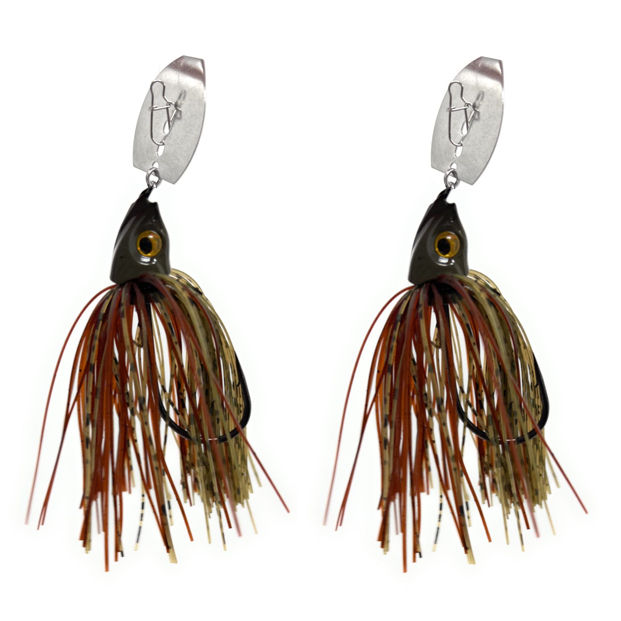 Reaction Tackle Tungsten Bladed Jig Heads - Premium Bass Fishing Lures for Large/Smallmouth Bass, Trout & Walleye - Chatterbait Vibrating Spinner Bait with Swimbait Action (2-Pack) - Perfect for Freshwater Fishing & Tournament Angling