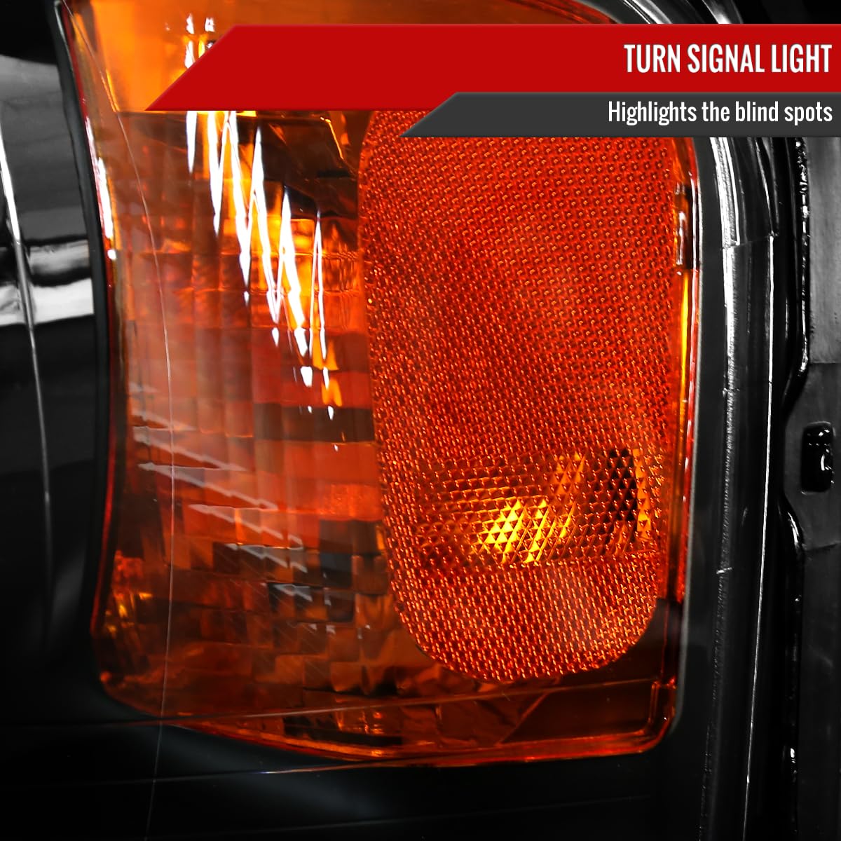 03-06 Ford Expedition Black Headlights & Headlamps Pair - Left & Right Replacement for Improved Night Driving & Style Upgrade