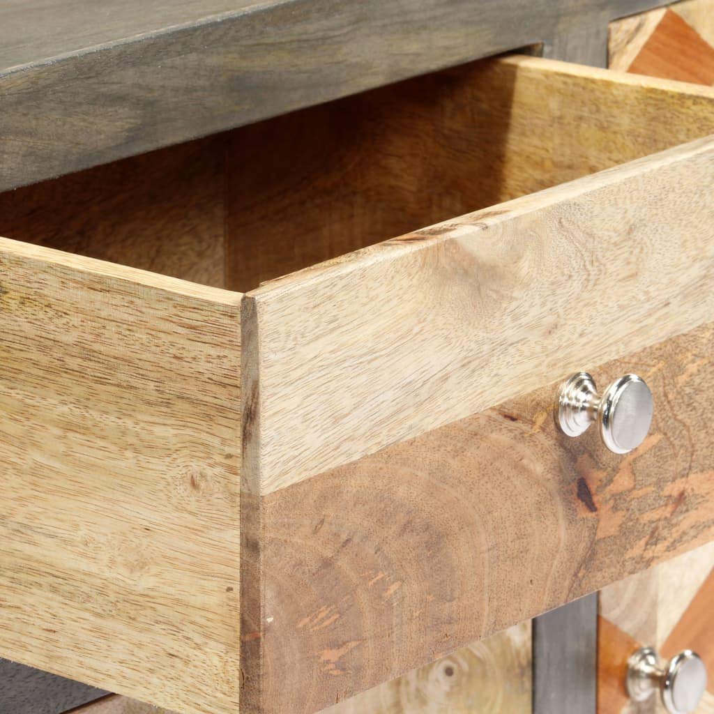 Modern Sideboard Cabinet - Solid Mango Wood Storage Unit with Drawers (29.5