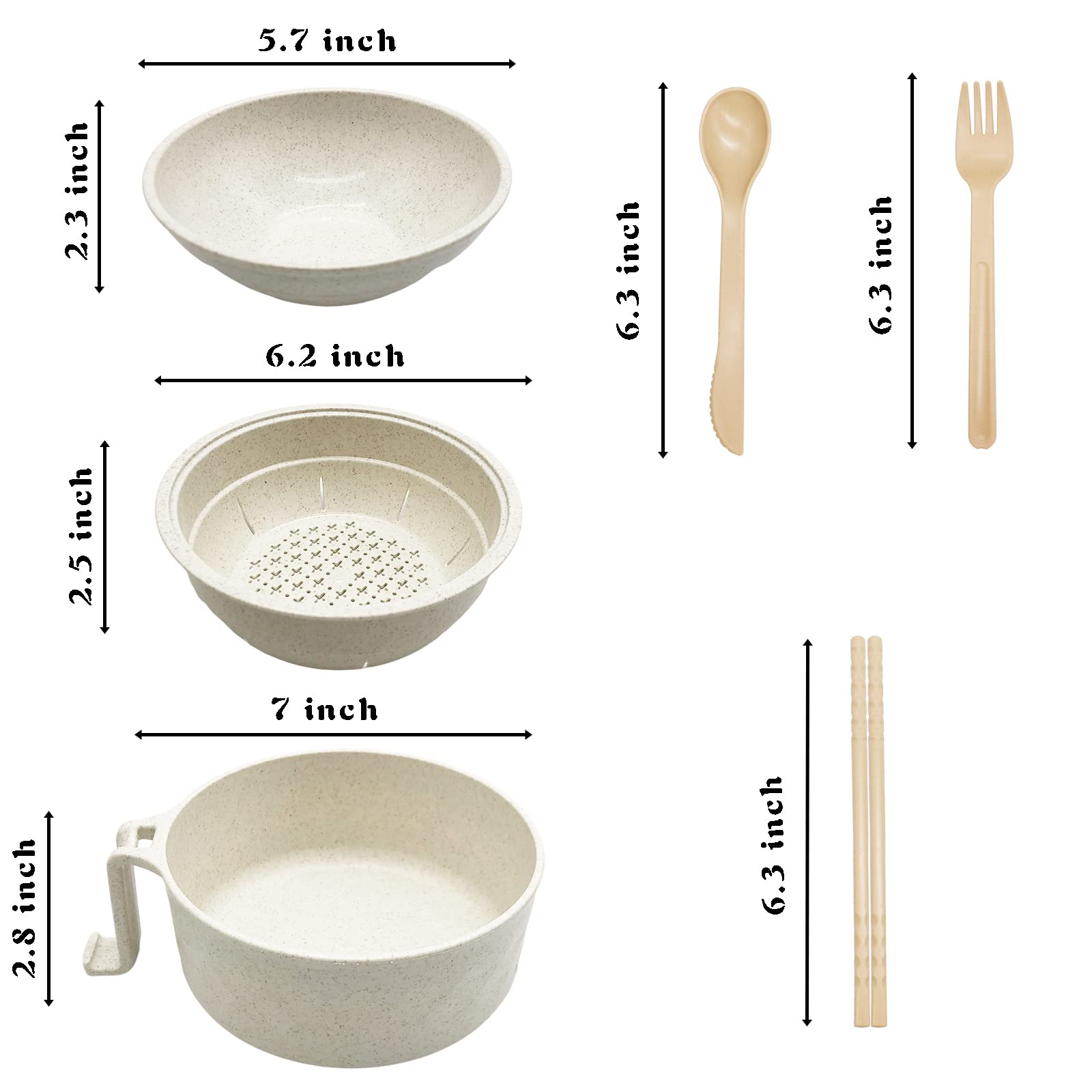 33oz Microwave Safe Ramen Noodle Bowl Set with Chopsticks - BPA Free, Durable & Leak-Proof - Perfect for College Dorm, Office Lunch & Quick Meals