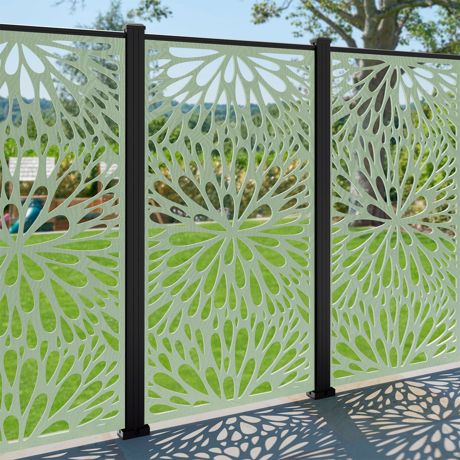 Blossom Decorative Fence 90x180cm with Aluminum Posts - Perfect for Garden Borders, Yard Decor, and Outdoor Landscaping