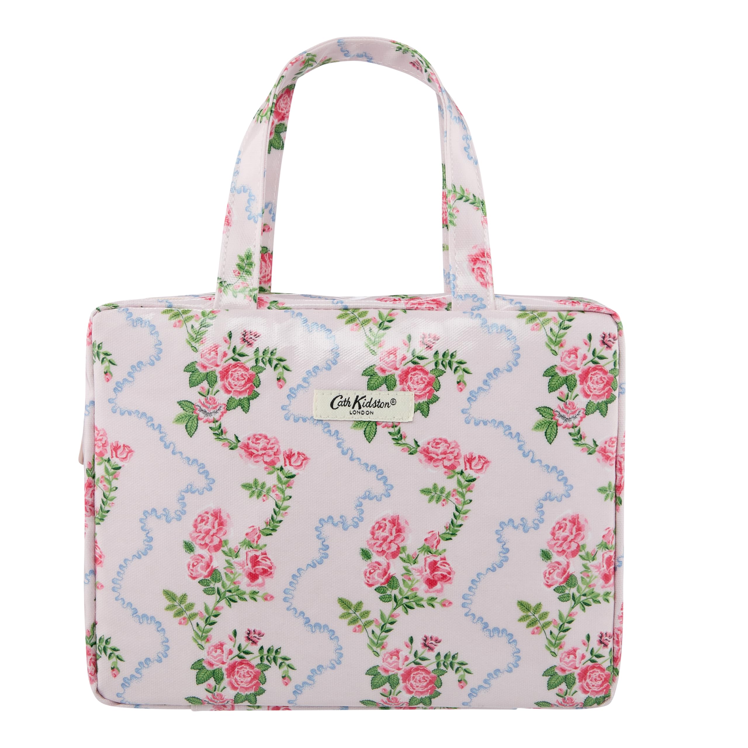 Cath Kidston Flutter Rose Two-Part Travel Wash Bag with Handles | Vegan-Friendly Toiletry & Cosmetic Organizer | Perfect for Women's Beauty Gifts, Weekend Getaways & Airplane Carry-On Essentials