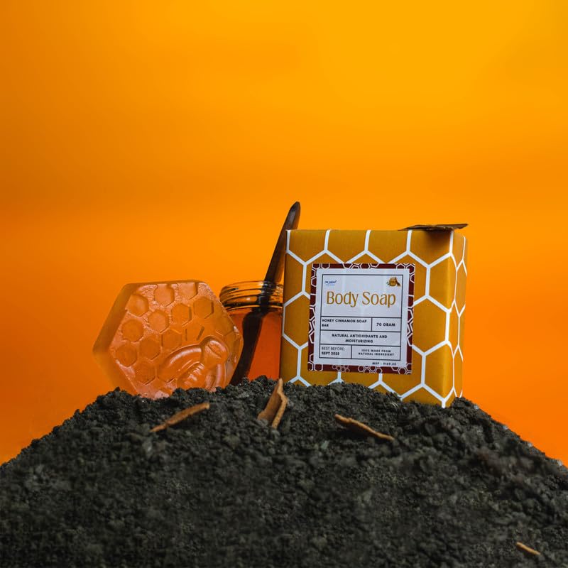 Honey Cinnamon Bath Soap with Rosewood - pH Balancing Natural Skin Care Bar (4 x 70g) for Relaxing Bath & Sensitive Skin | Moisturizing Handmade Soap for Women & Men