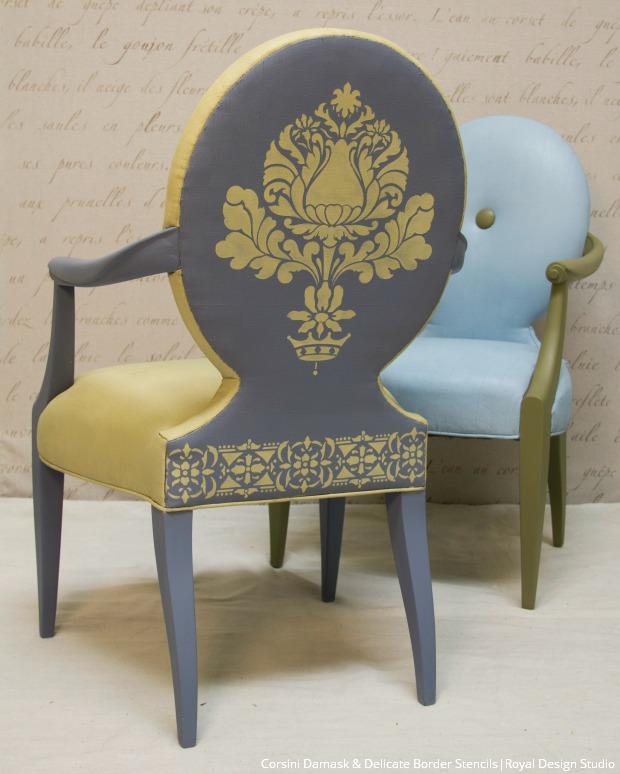 Corsini Damask Stencil for Wall Painting, DIY Home Decor, and Furniture Upcycling - Reusable Decorative Stencil for Creative Projects