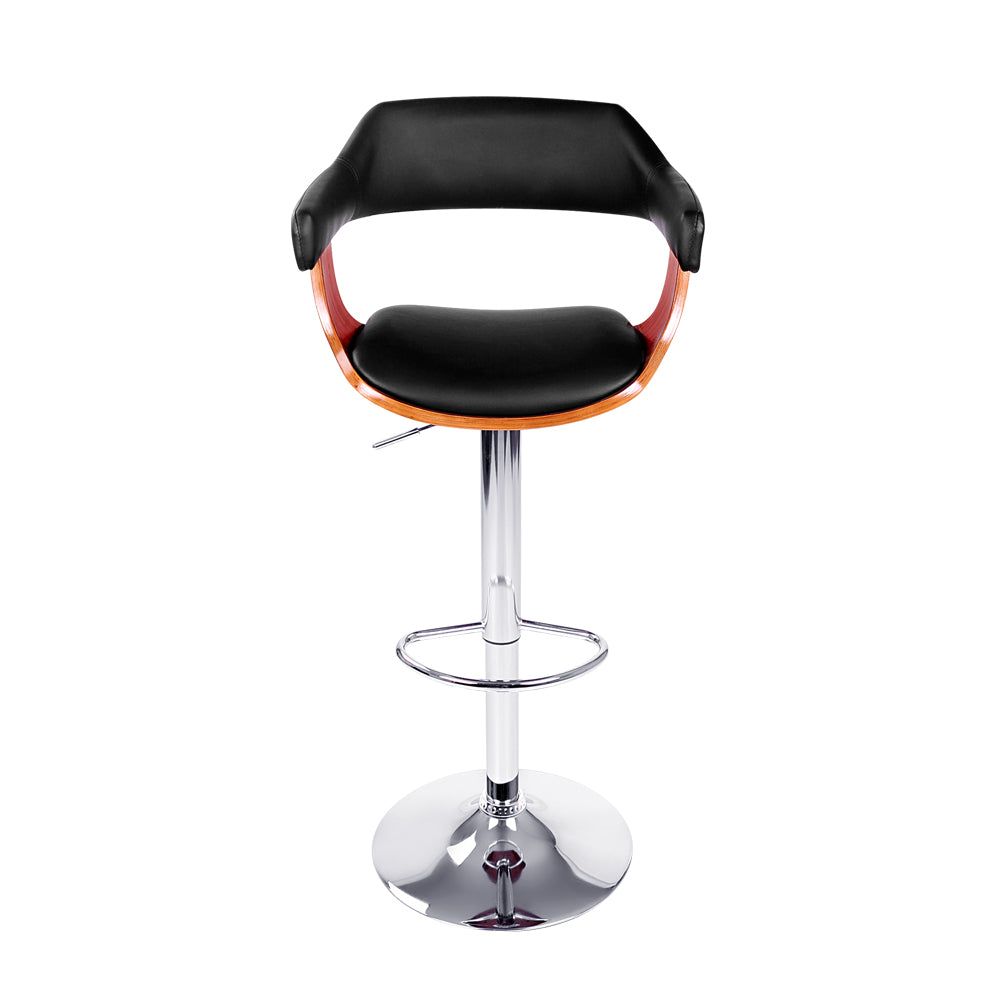 Adjustable Gas Lift Bar Stool with Armrest - Premium Black Leather Seat for Kitchen Island, Home Bar & Dining Room - Comfortable & Stylish Seating Solution