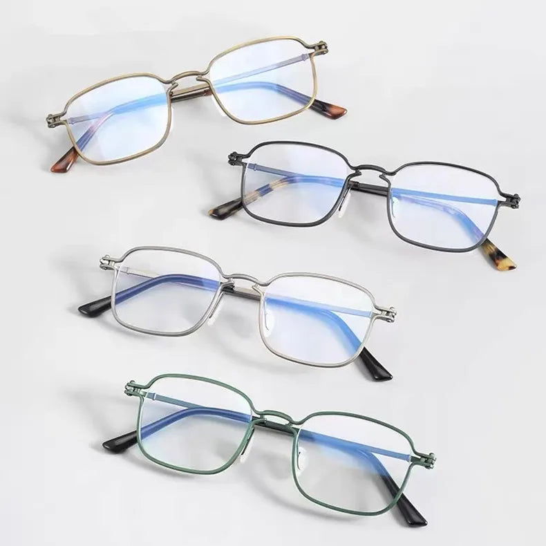 Stylish Aimee Unisex Full Rim Square Titanium Acetate Eyeglasses Frame 195898 - Lightweight & Durable for Work, Reading & Everyday Wear