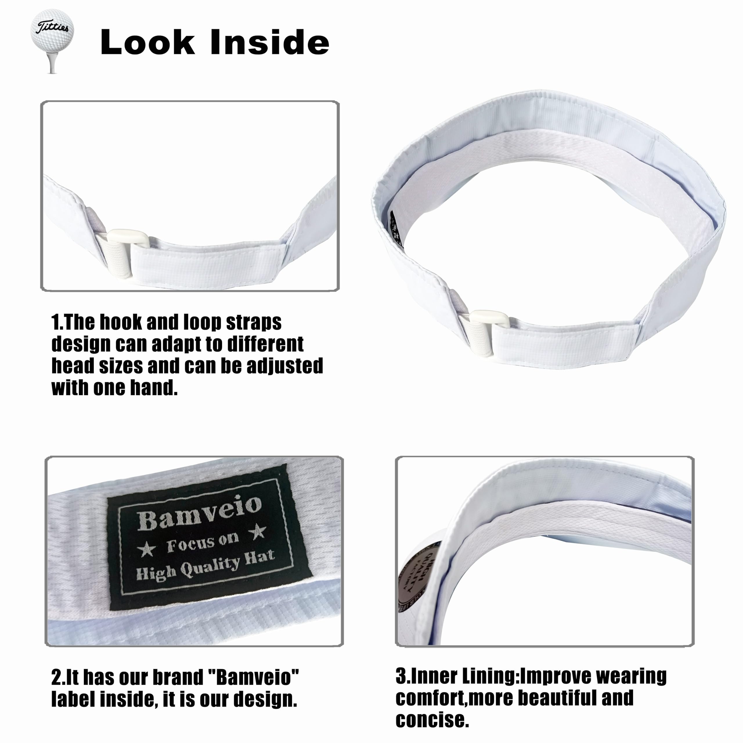 Bamveio Funny Golf Visors Hats for Men & Women - Humorous Golf Gifts for Adults - Perfect for Golf Tournaments, Driving Range & Outdoor Sports