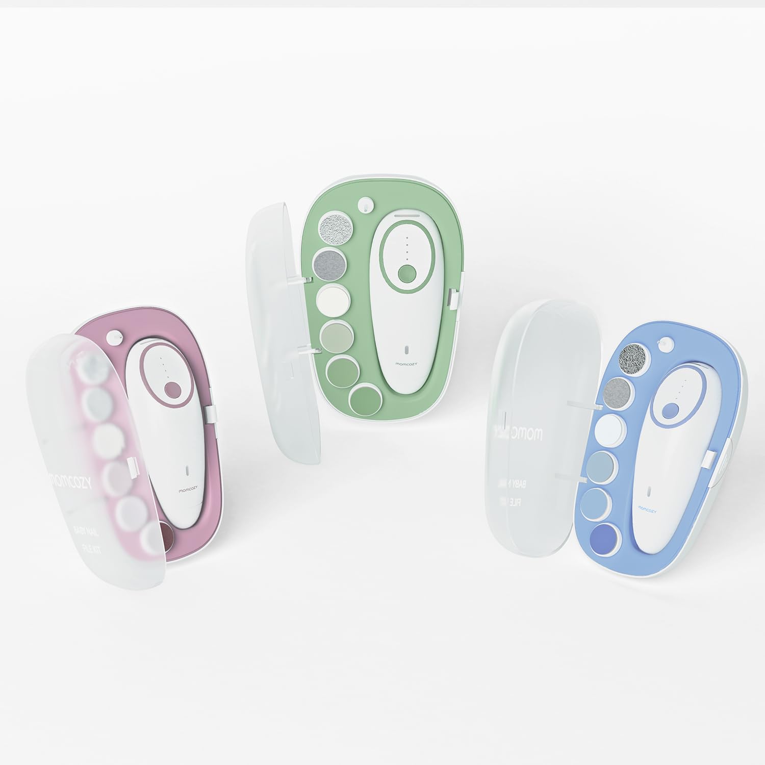 Momcozy Electric Baby Nail Trimmer - Rechargeable & Gentle Baby Nail File with 7 Replacement Pads | Safe & Painless Baby Nail Clipper for Newborns & Toddlers | Perfect for Home, Travel & Nursery Care