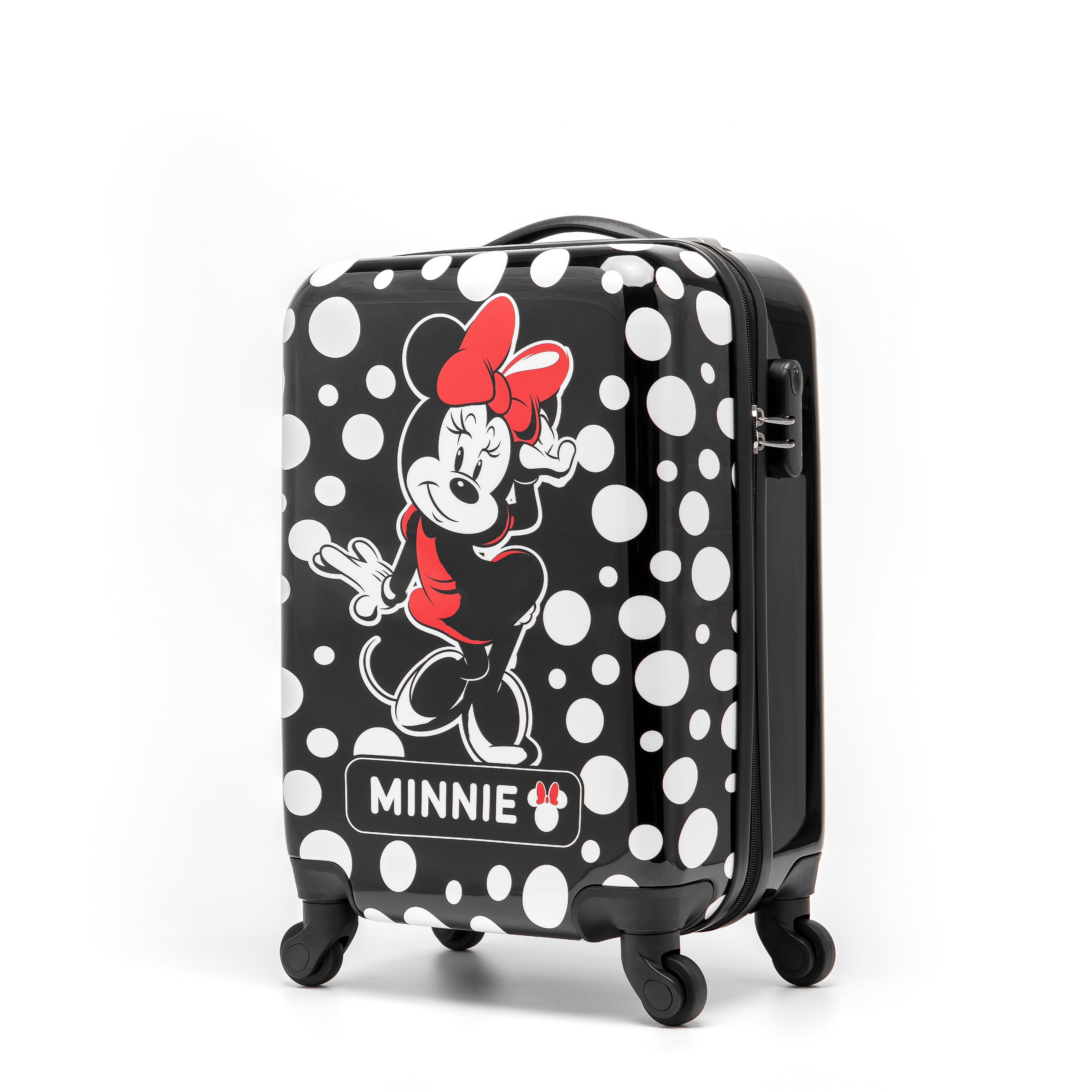 Disney Minnie Mouse DIS207 19-Inch Small 4-Wheel Hard Shell Suitcase - Black | Lightweight Carry-On Luggage for Kids Travel, School Trips & Weekend Getaways