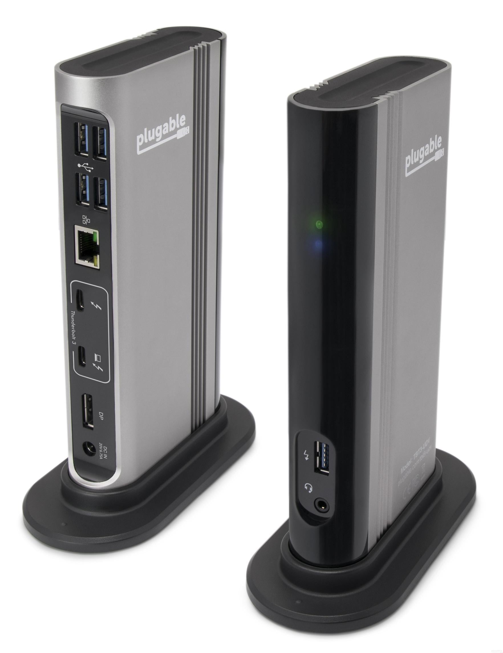 Plugable Thunderbolt 3 Docking Station with 60W Charging - Dual 4K Display, 7 Ports for MacBook Pro/Air, Windows Laptops - Perfect for Home Office & Video Editing Setup