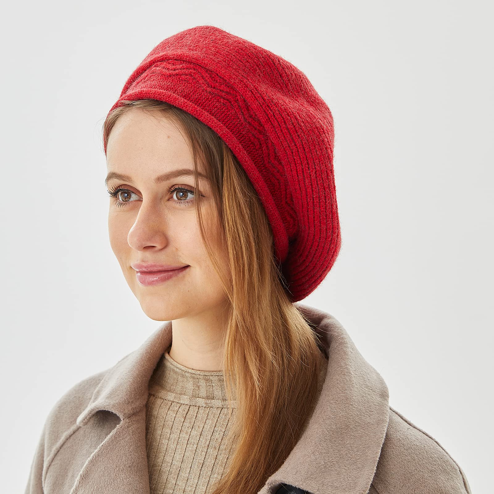 Women's French Style Beret Hat - Winter Warm Wool Lining Knit Beanie Cap for Fashion & Cold Weather | Perfect for Fall, Winter Outfits & Holiday Travel