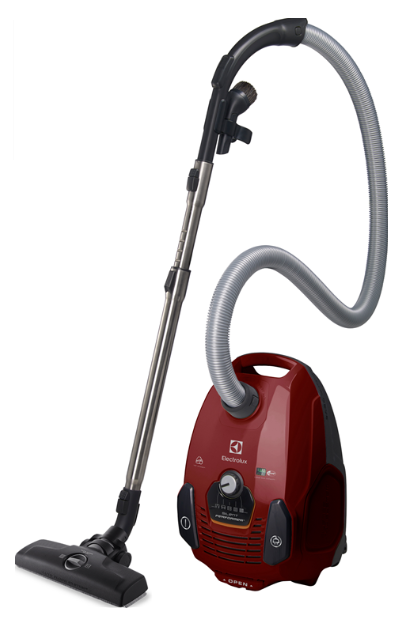 Electrolux ZSP2320T SilentPerformer Canister Vacuum Cleaner with Bag - Powerful & Quiet Home Cleaning for Hardwood Floors, Carpets & Pet Hair (Chili Red)