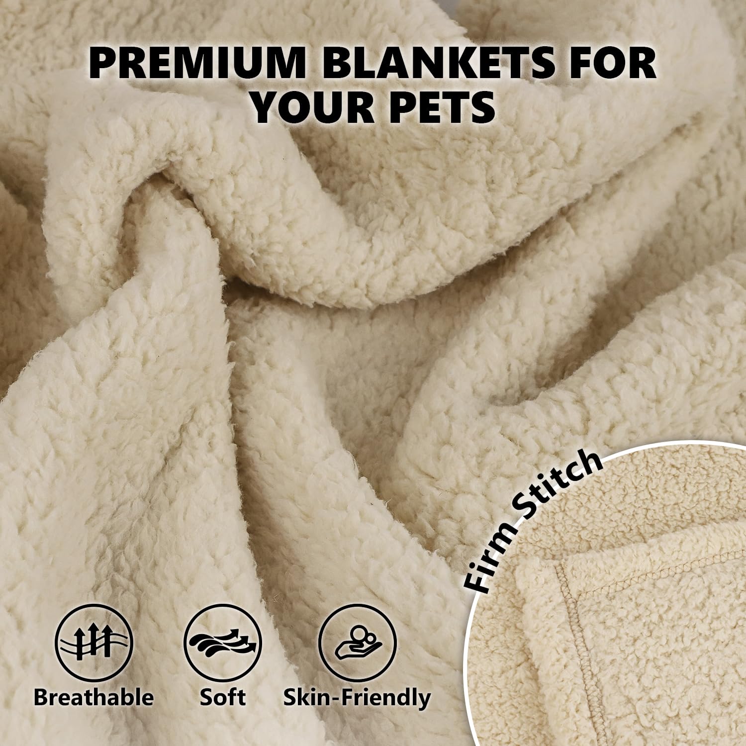 Premium Sherpa Dog Blankets - Super Soft Puppy Blankets for Small Dogs & Cats - Washable Fleece Pet Blanket for Bed, Couch & Car (24