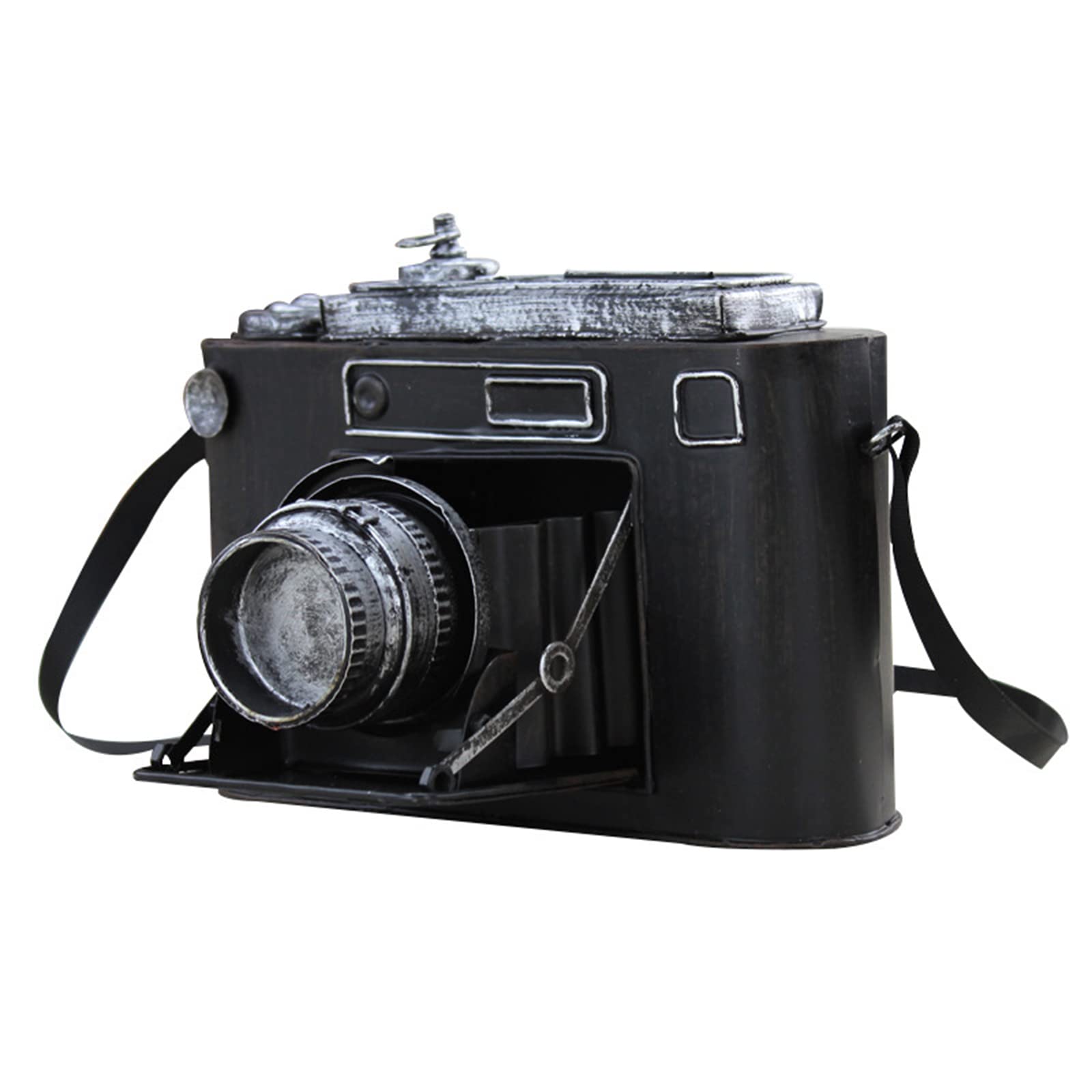 Vintage Iron Sheet Camera Model - Antique Desktop Decor & Collectible Camera Replica for Home Office Display & Photography Enthusiasts