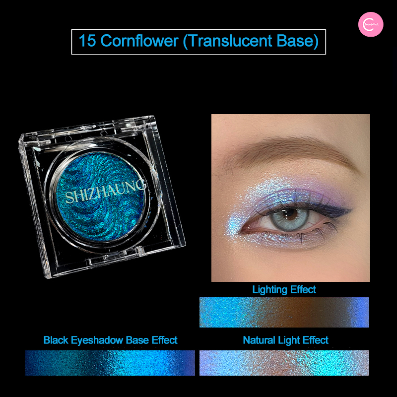 SHIZHUANG Single Chromatic Chameleon Eyeshadow - Long Lasting Metallic Pressed Pigment Makeup for Day & Night Wear - Perfect for Parties, Date Nights and Special Occasions
