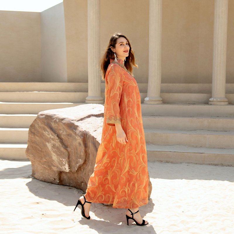 Elegant Embroidered Applique Women's Kaftan Dress for Evening Party & Special Occasions | Jalabiya Abaya for Weddings, Festivals & Casual Wear