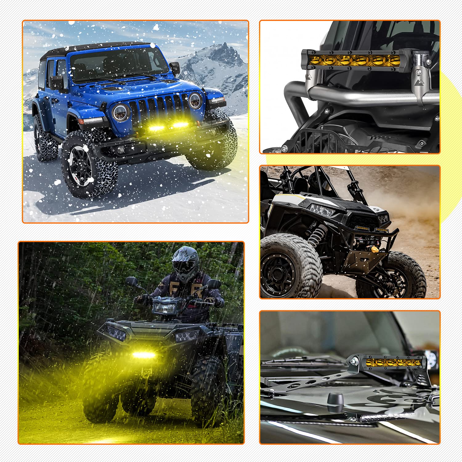 30 Inch Curved LED Light Bar with 2x 7 Inch Slim Amber LED Pods - Off-Road Truck ATV UTV Lighting for Night Driving & Adventure