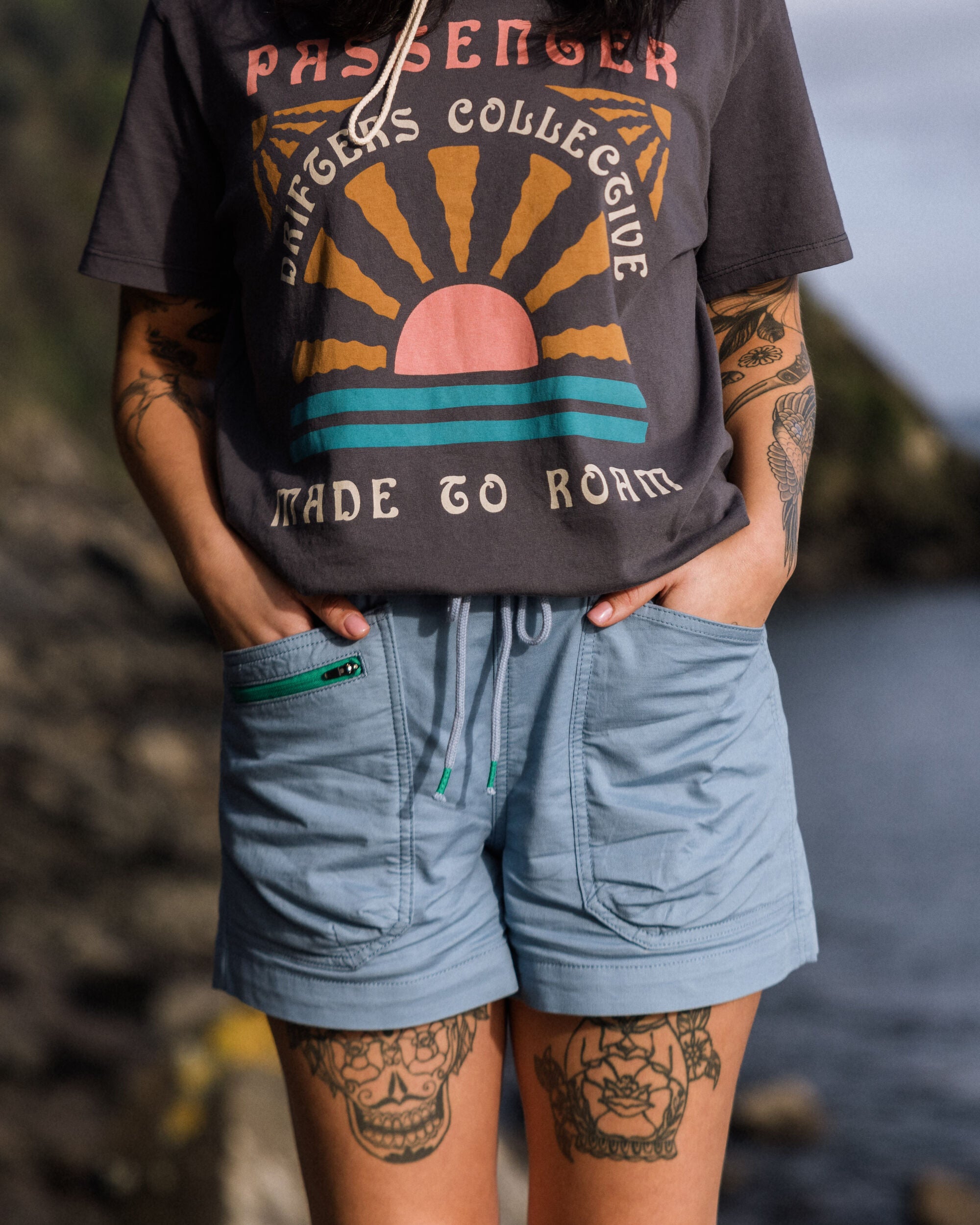 Organic Cotton Basswood Shorts - Faded Denim Washed Comfortable Casual Wear for Men | Perfect for Summer, Beach, and Everyday Outfits