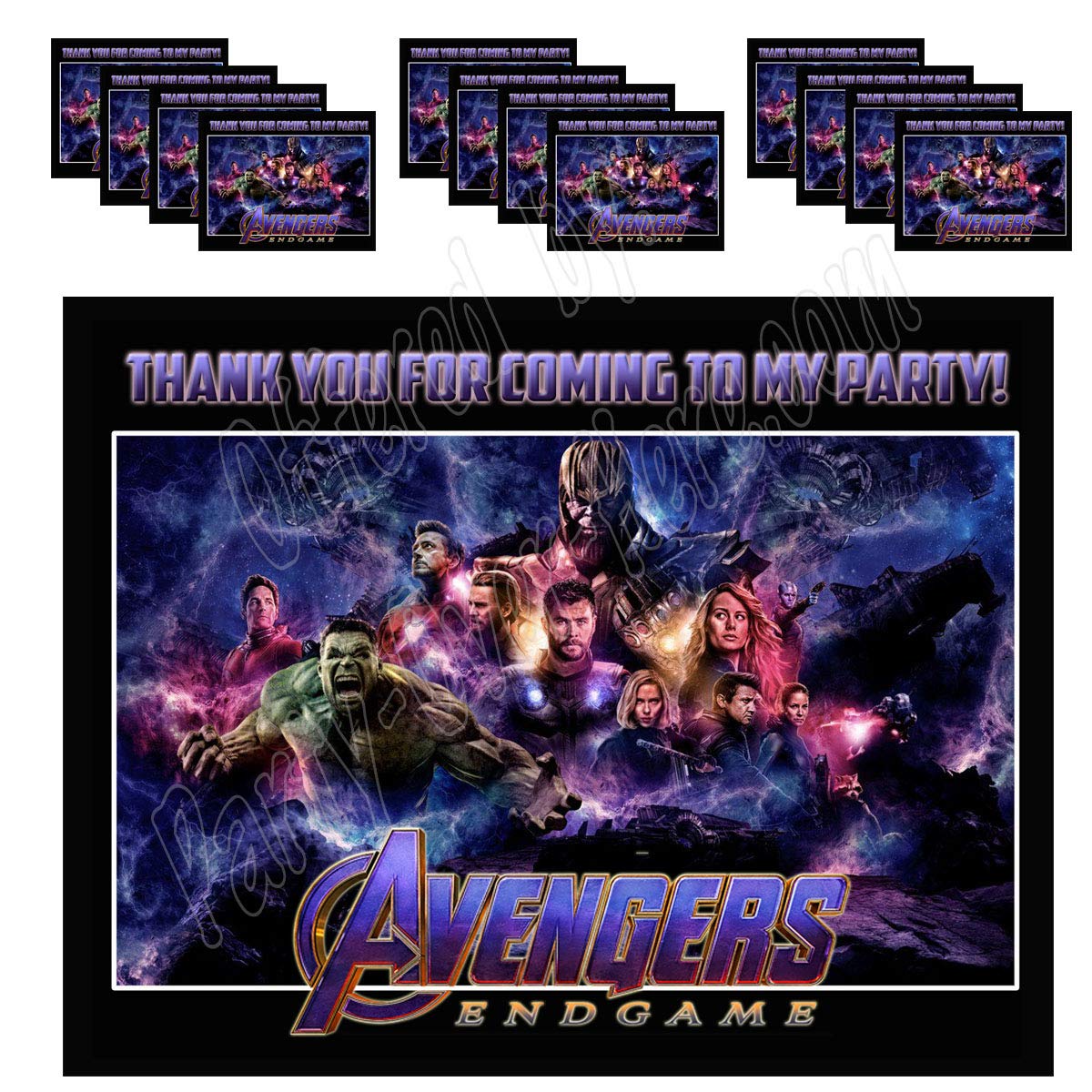 Marvel Avengers Endgame Movie Stickers - 12-Pack Superhero Party Favors, Gift Bag Labels, Comic Book Decor (3.75