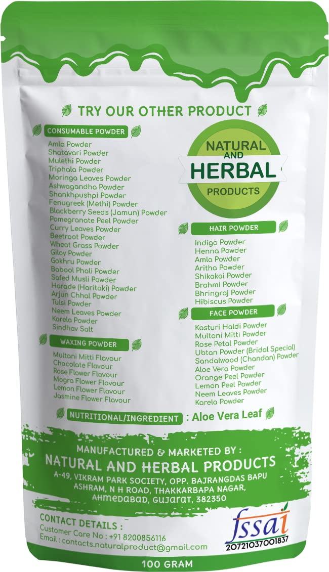 Organic Aloe Vera Powder for Hair Growth & Skin Care | Aloe Arborescens Leaf Extract | Natural Face Mask & Skin Brightening Treatment | Supports Immunity & Digestive Health | 100g - Perfect for DIY Beauty Recipes & Wellness Drinks