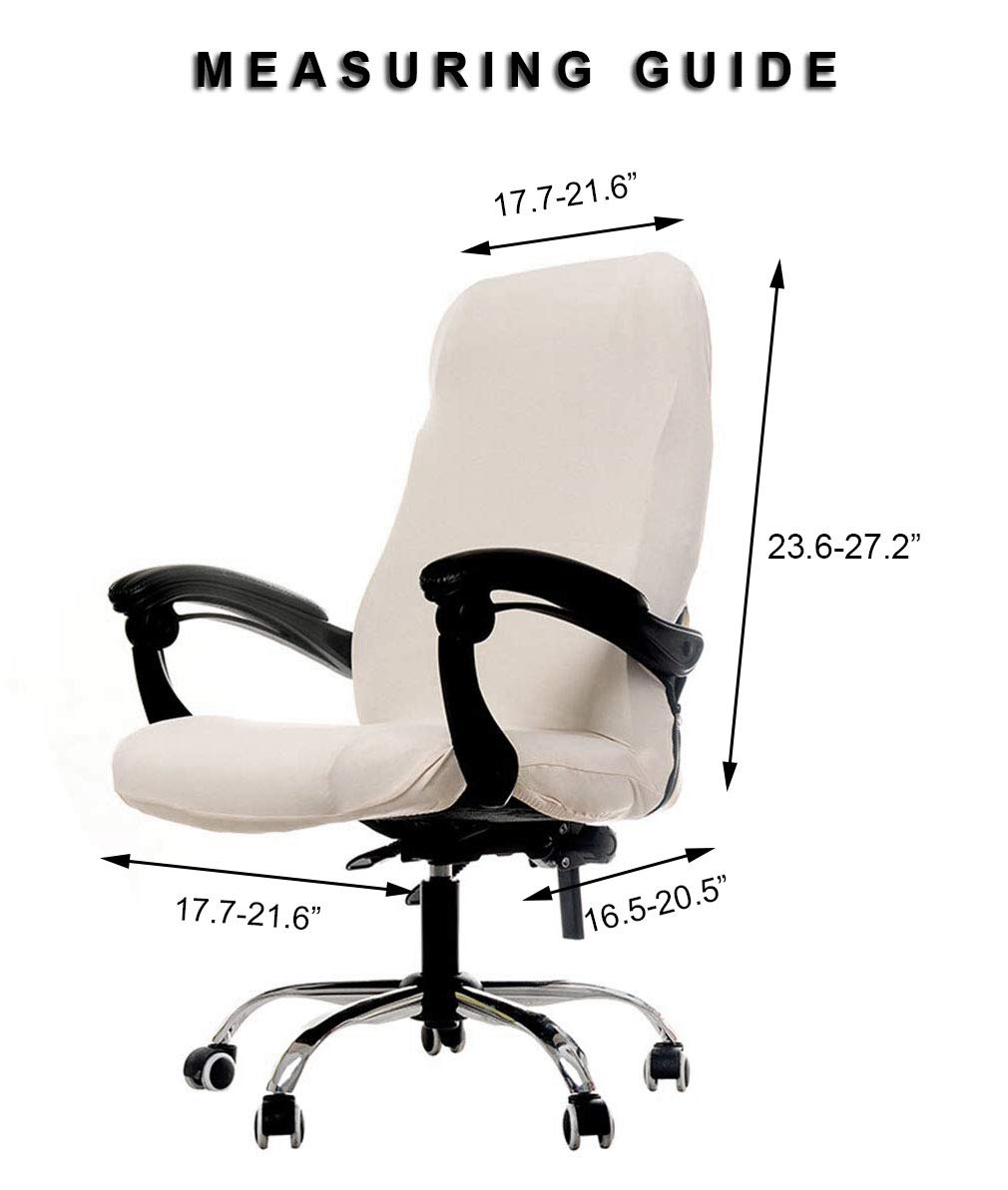 WOMACO Stretchable Office Chair Cover - Universal Computer & Boss Chair Slipcover - Modern Minimalist Design High Back Chair Protector (Magnolia, Medium) - Perfect for Home Office, Conference Rooms & Workspaces