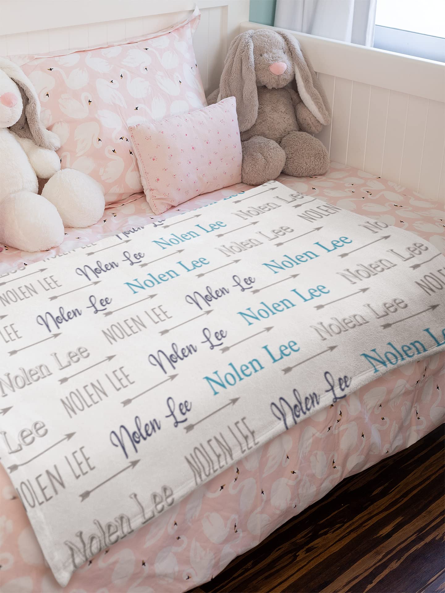 Personalized Baby Blankets for Boys & Girls - Custom Embroidered Name Blankets for Newborns - Soft Monogrammed Swaddle & Toddler Blanket - Perfect Baby Shower Gift, Nursery Essential & Birthday Present