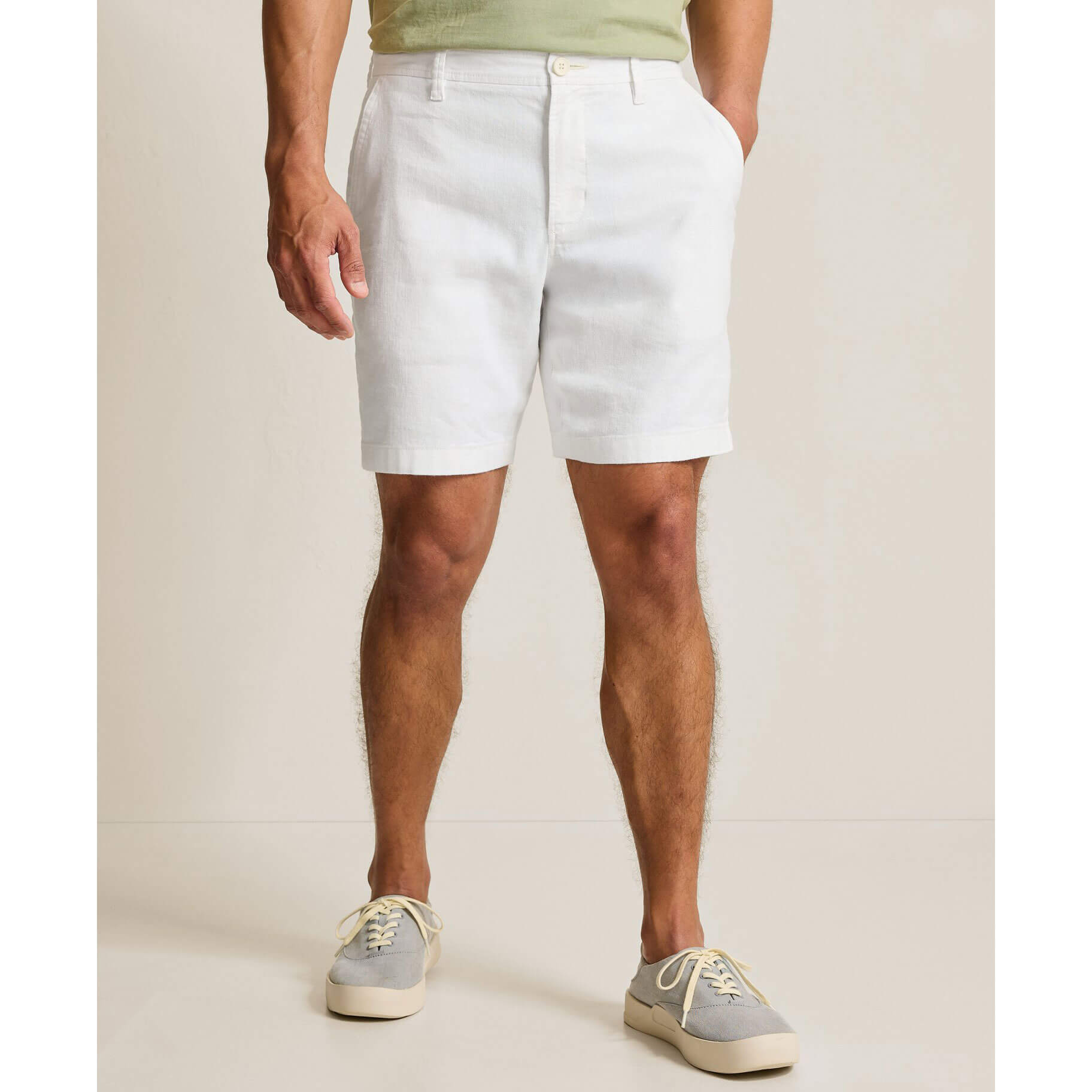 Tommy Bahama Men's 9 Inch Linen Beach Shorts - White | Comfortable Summer Casual Wear for Vacation, Poolside & Outdoor Activities