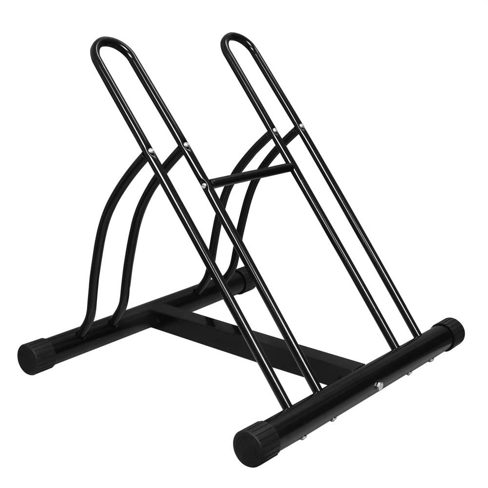 LCSA Large Bike Floor Storage Rack - Heavy Duty Bicycle Stand Holder for Indoor/Outdoor Use - Perfect for Garage, School, Apartment & Backyard Organization