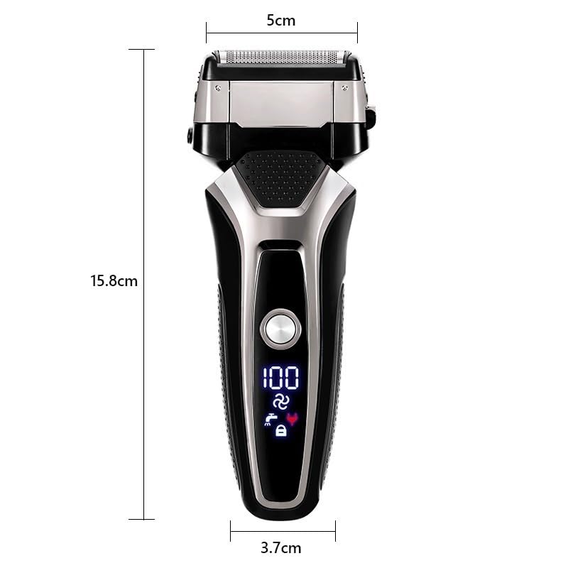 USB Rechargeable Electric Shaver for Men - 3D Floating Triple Blade Stainless Steel Shaving Machine with Barber Precision | Smooth Shave for Daily Grooming & Travel | Silver with Gift Box