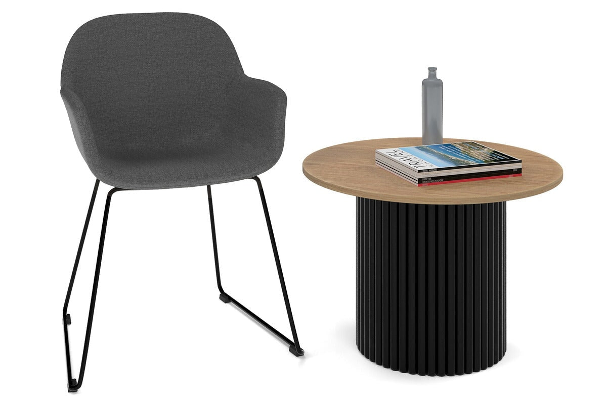 Premium Baobab Circular Coffee Table with Round Base - 600mm Diameter - Perfect for Living Room, Lounge, or Office Decor