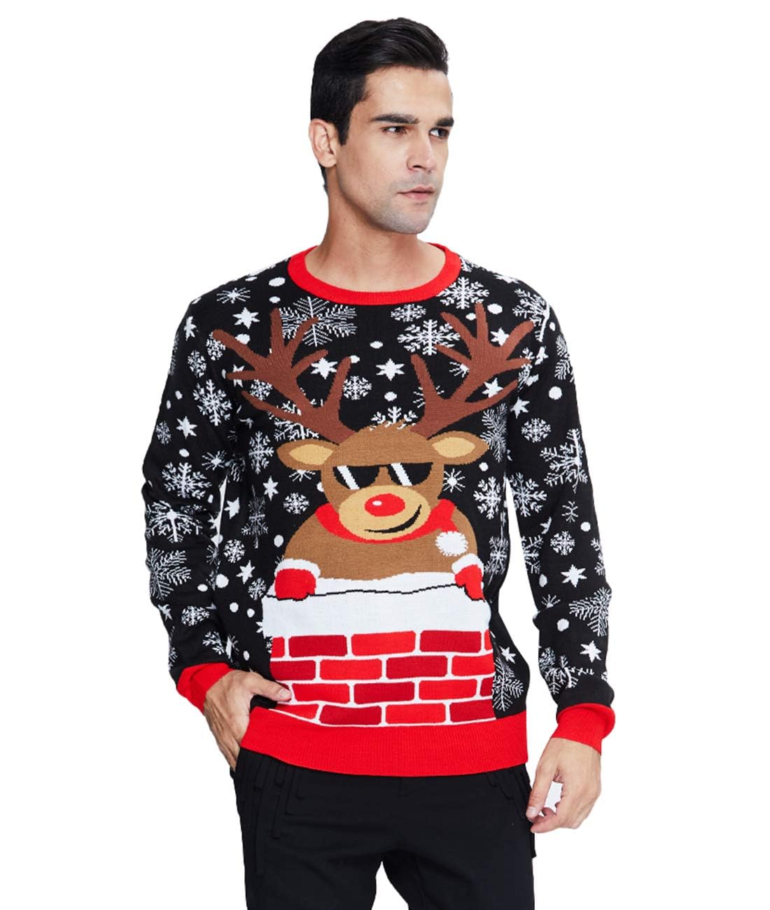 Funny Ugly Christmas Sweater for Men - Long Sleeve Knitted Holiday Pullover Jumper | Perfect for Xmas Parties, Family Gatherings & Festive Photos