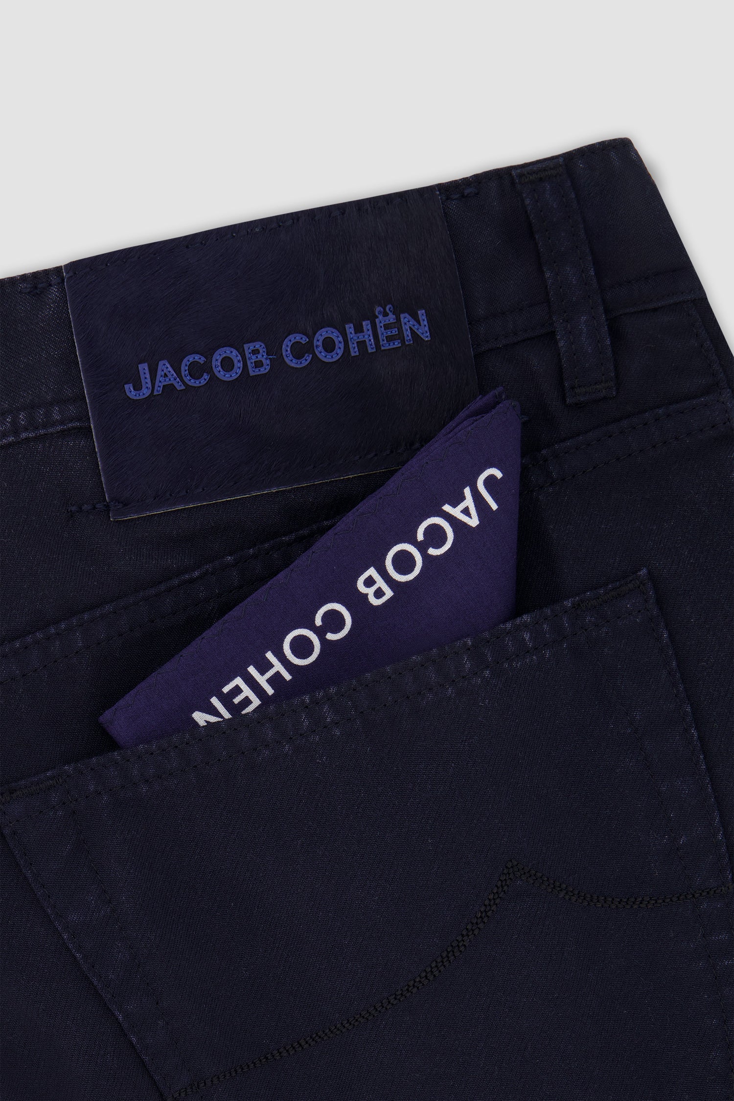 Jacob Cohen Navy Bard Trousers for Men - Classic Slim Fit Dress Pants for Business & Formal Occasions