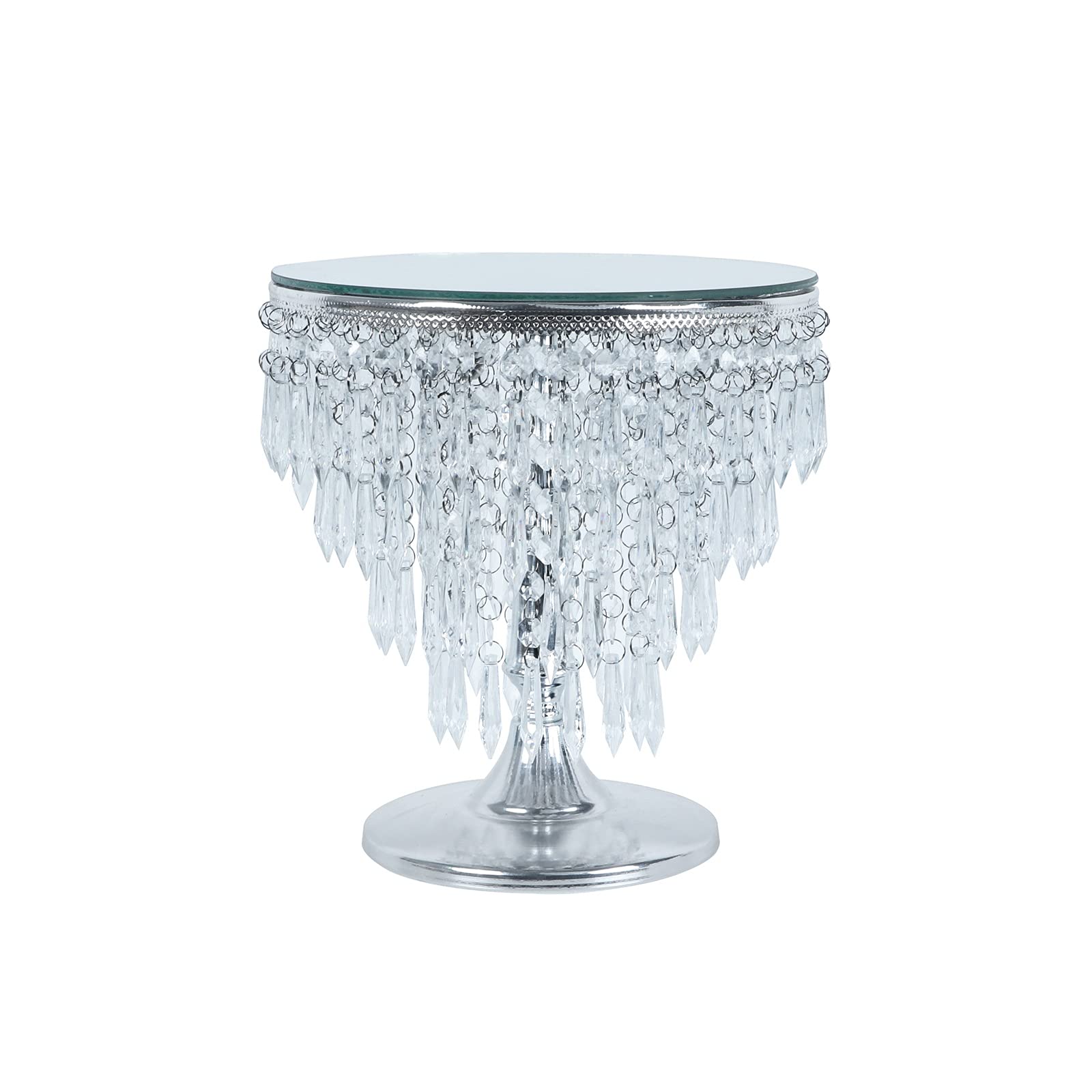 Elegant Metal Cake Stand with Crystal Tray - Multi-Purpose Dessert Display for Cupcakes, Pastries & Wedding Decorations (Small Size) | Perfect for Birthday Parties, Bridal Showers & Afternoon Tea Events