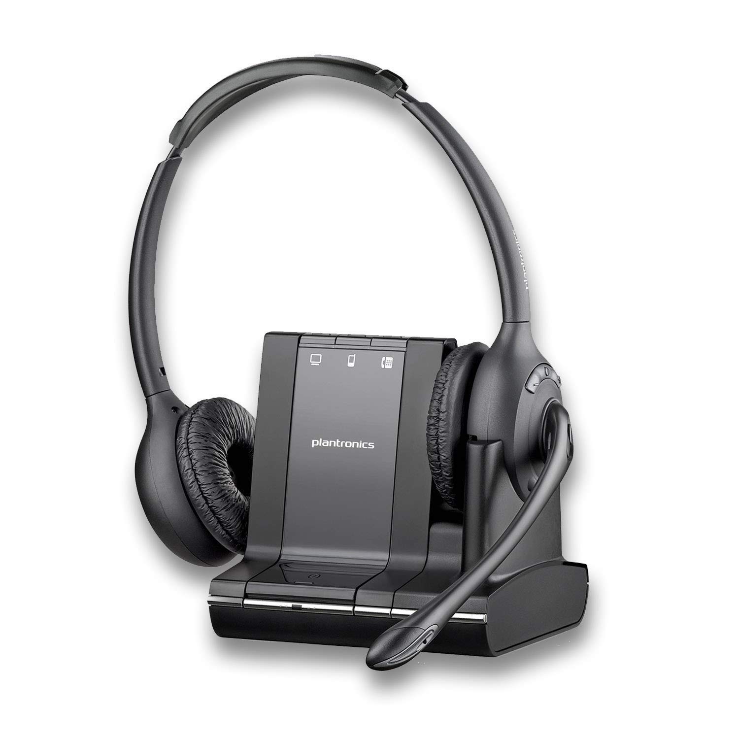 Plantronics Savi W720 Wireless Headset System - Multi-Device Bluetooth Headset for Cell Phone, Office & Computer - Ideal for Remote Work, Call Centers & Business Communications