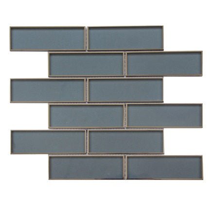 12x12x8mm Dark Blue Glass Mosaic Tiles with Silver Trim - 2x6 Pack - Perfect for Backsplash, Bathroom Walls & DIY Home Decor Projects
