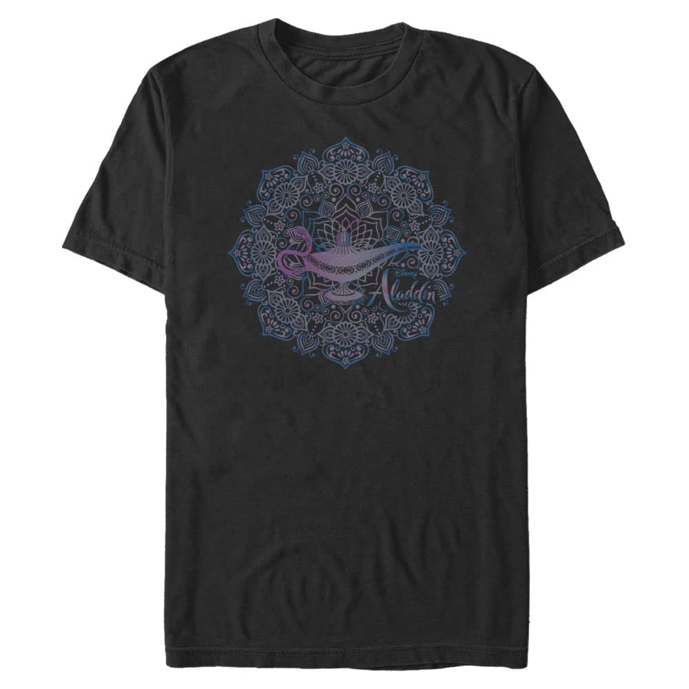 Disney Aladdin Live Action Movie Magic Lamp Mandala Print Men's Short Sleeve T-Shirt - Casual Wear, Cosplay & Disney Fan Gift