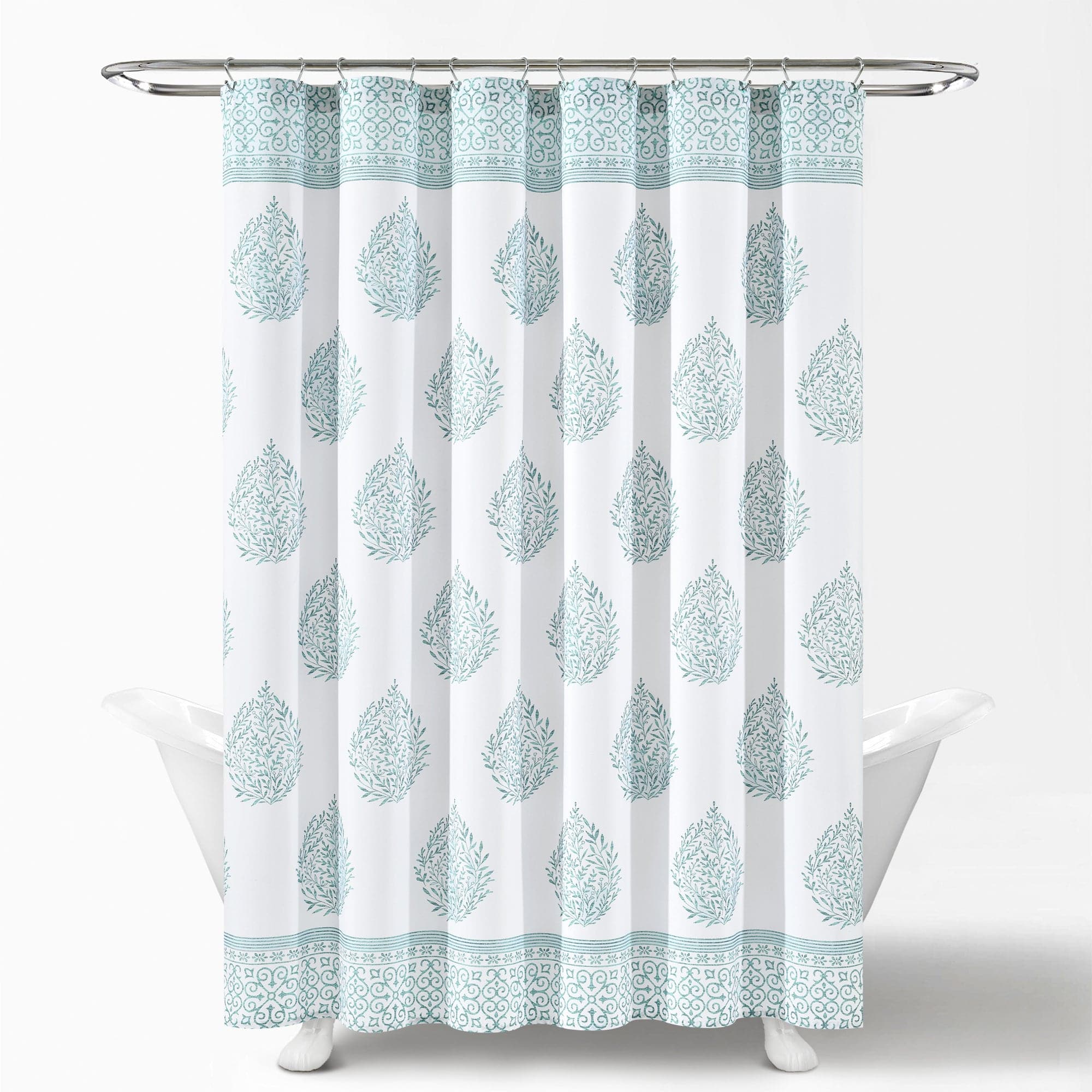 Waterproof Teardrop Leaf Shower Curtain - Modern Botanical Bathroom Decor for Spa-Like Experience | Perfect for Bathrooms, Guest Rooms & Dorm Showers