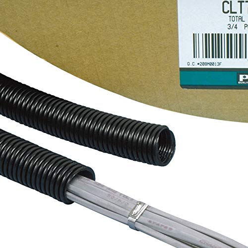 Panduit CLTS100F-C3 100FT Orange Corrugated Loom Tubing - Flexible Wire Protection for Automotive, Industrial & Home Electrical Wiring