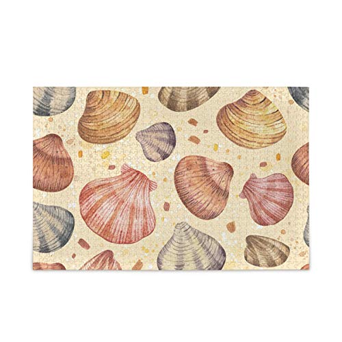 500 Piece Shells and Sand Jigsaw Puzzle for Adults - Challenging Beach Theme Puzzle for Relaxation, Family Game Night & Home Decor