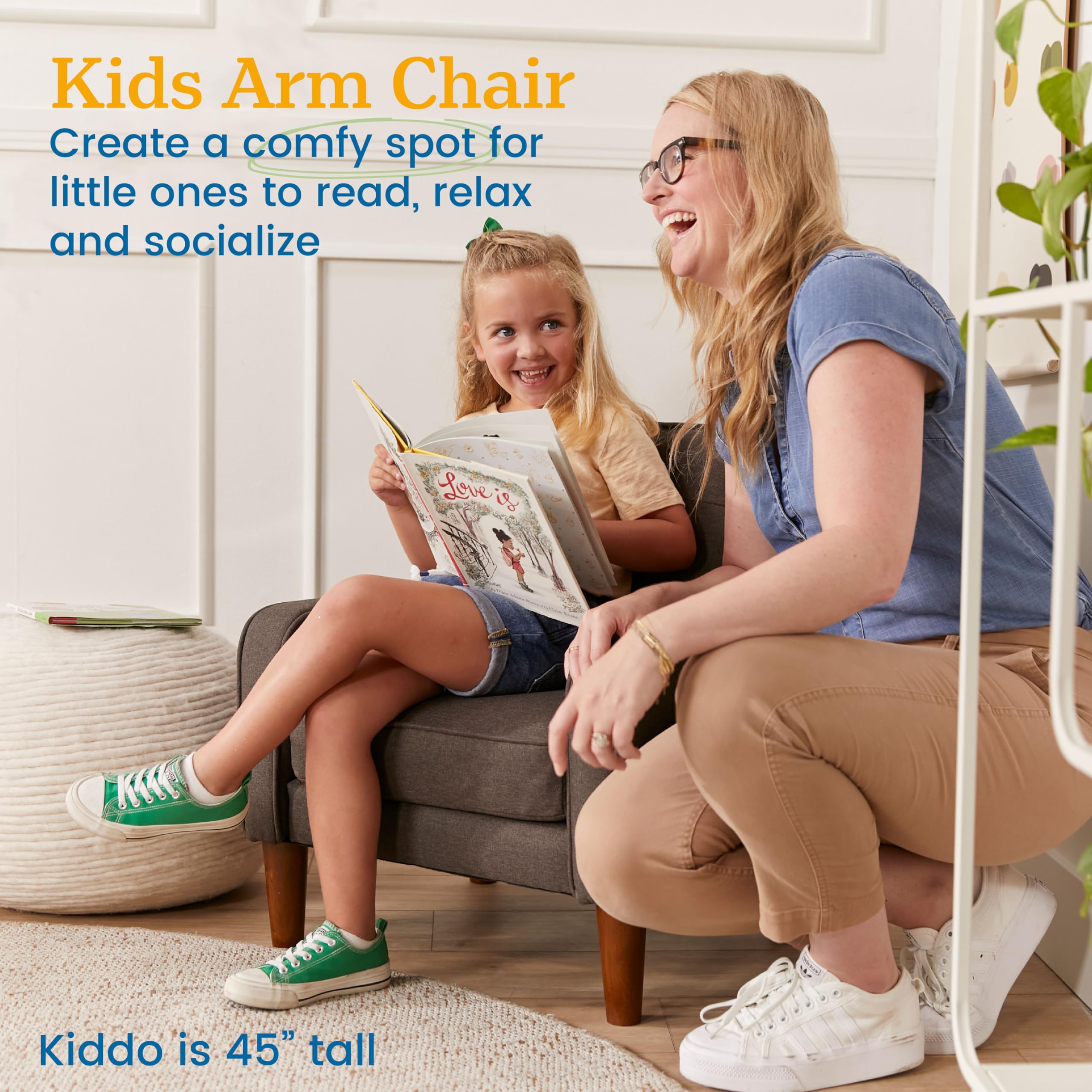 ECR4Kids Frankie Kids Arm Chair - Sturdy & Comfortable Children's Furniture in Raisin Color - Perfect for Playrooms, Classrooms & Bedrooms