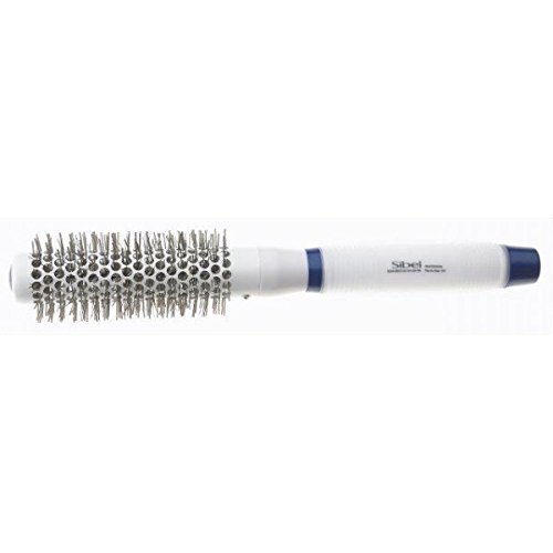 SIBEL Ceramic Heat Retaining Hair Brush with Silicone Gel Handle - 25mm Professional Styling Tool for Salon & Home Use - Perfect for Blowouts, Straightening & Volumizing Hair