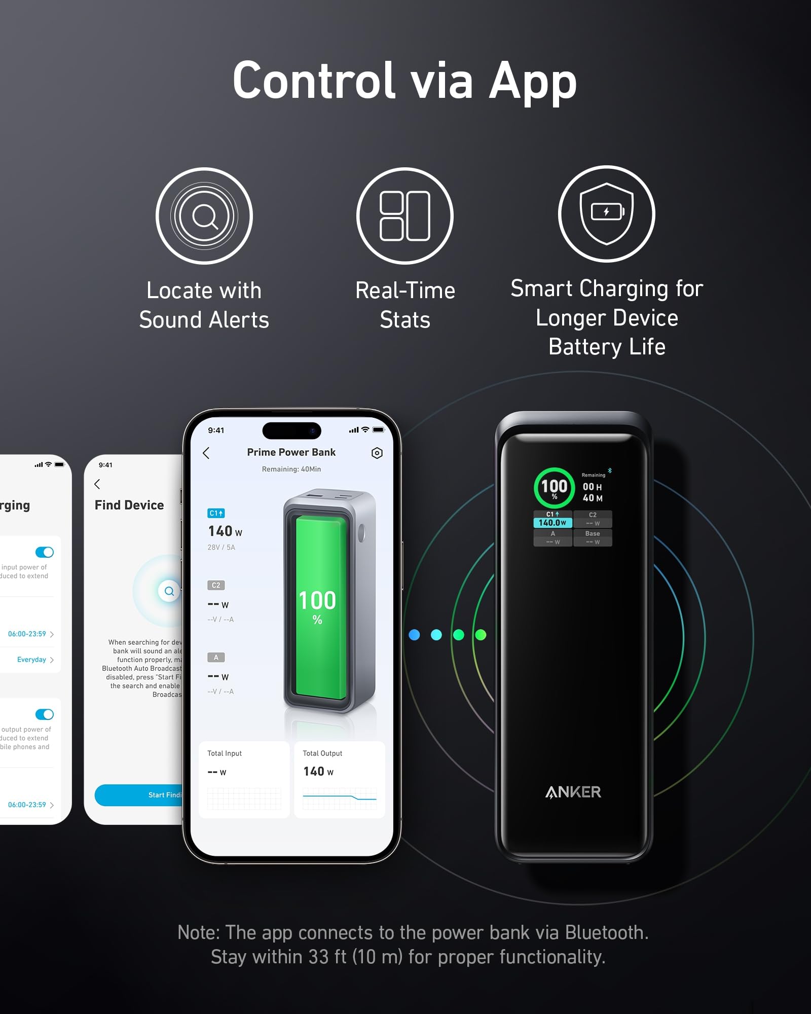 Anker Prime 27,650mAh Power Bank (250W) with 100W Charging Base - 3-Port Fast Portable Charger for iPhone 15/14 Series, MacBook, Samsung Galaxy, Dell Laptops, AirPods - Smart App Control | Perfect for Travel, Camping & Emergency Power Backup